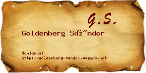 Goldenberg Sándor névjegykártya
